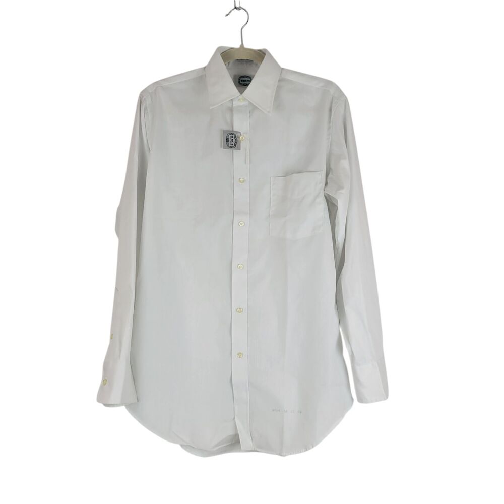 Brut Single Needle Tailoring White Long Sleeve Button Shirt size 15 (32/33) NWT
